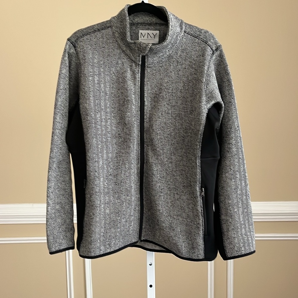 Marc New York Andrew Marc Black and White Zip Up Jacket Size XL